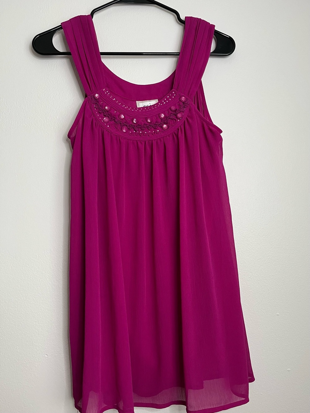 ECI Magenta Beaded Sleeveless Tank Top